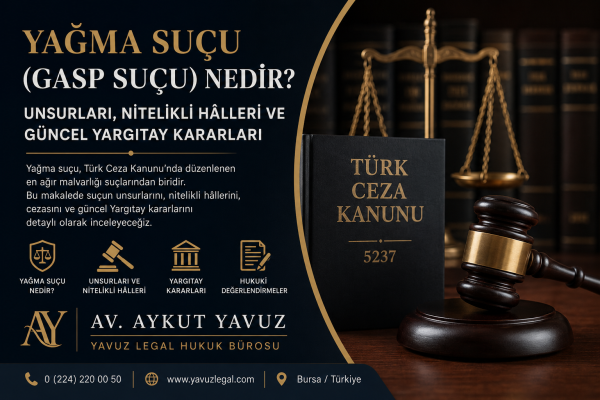 Yağma Suçu (Gasp Suçu) Nedir? Cezası, Unsurları ve Güncel Yargıtay Kararları | Bursa Ceza Avukatı Aykut Yavuz